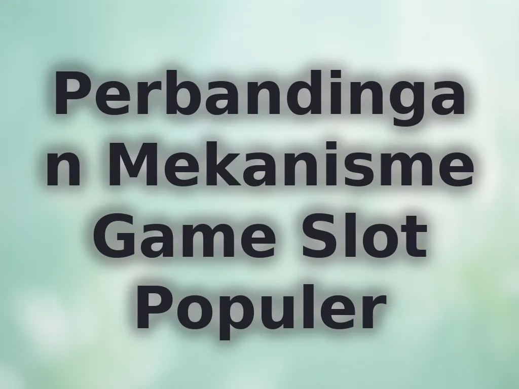 Perbandingan Mekanisme Game Slot Populer